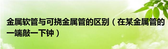 金屬軟管與可撓金屬管的區(qū)別（在某金屬管的一端敲一下鐘）