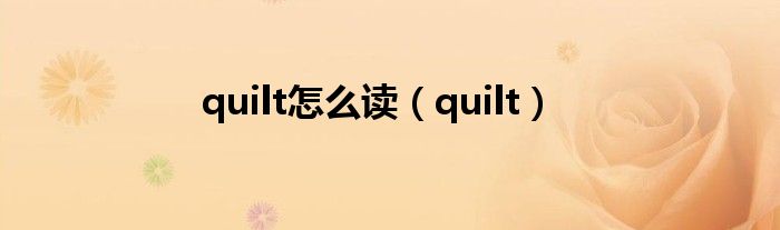 quilt怎么讀（quilt）