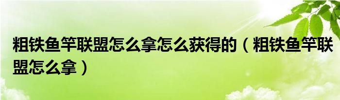 粗鐵魚(yú)竿聯(lián)盟怎么拿怎么獲得的（粗鐵魚(yú)竿聯(lián)盟怎么拿）