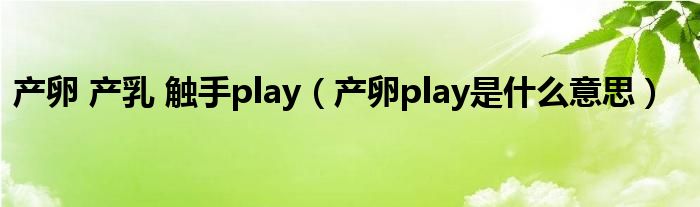 產(chǎn)卵 產(chǎn)乳 觸手play（產(chǎn)卵play是什么意思）