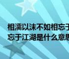 相濡以沫不如相忘于江湖這句話什么意思（相濡以沫不如相忘于江湖是什么意思）