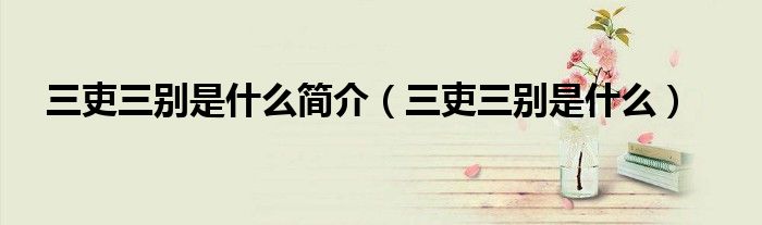 三吏三別是什么簡介（三吏三別是什么）