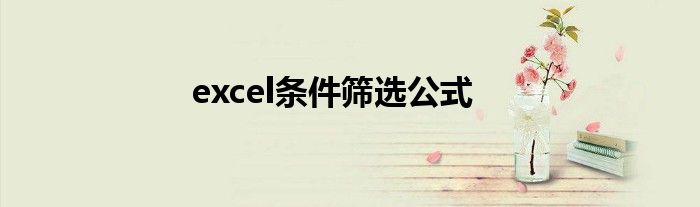 excel條件篩選公式