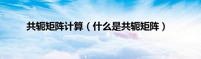 共軛矩陣計算（什么是共軛矩陣）