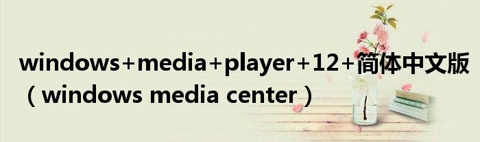 windows+media+player+12+簡(jiǎn)體中文版（windows media center）