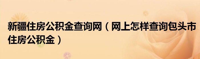 新疆住房公積金查詢網(wǎng)（網(wǎng)上怎樣查詢包頭市住房公積金）