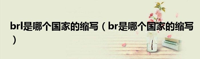 brl是哪個國家的縮寫（br是哪個國家的縮寫）