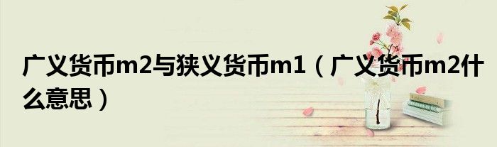 廣義貨幣m2與狹義貨幣m1（廣義貨幣m2什么意思）