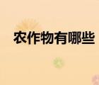 農(nóng)作物有哪些 水生 糧食（農(nóng)作物有哪些）