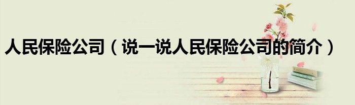 人民保險(xiǎn)公司（說一說人民保險(xiǎn)公司的簡(jiǎn)介）