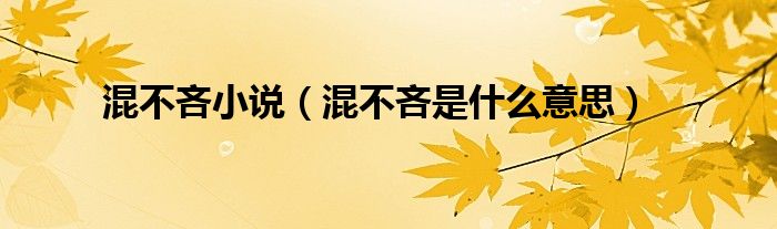 混不吝小說（混不吝是什么意思）