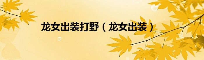 龍女出裝打野（龍女出裝）