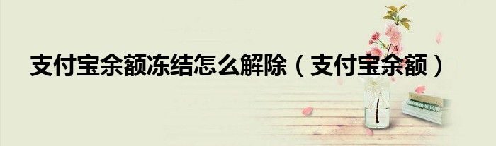 支付寶余額凍結(jié)怎么解除（支付寶余額）