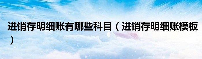 進(jìn)銷存明細(xì)賬有哪些科目（進(jìn)銷存明細(xì)賬模板）