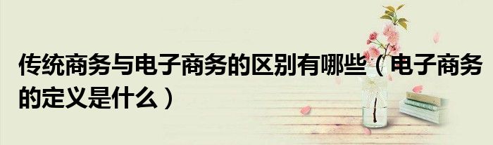 傳統(tǒng)商務(wù)與電子商務(wù)的區(qū)別有哪些（電子商務(wù)的定義是什么）