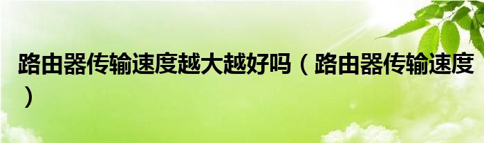 路由器傳輸速度越大越好嗎（路由器傳輸速度）