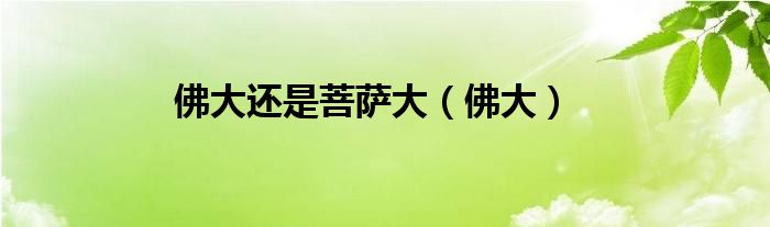 佛大還是菩薩大（佛大）