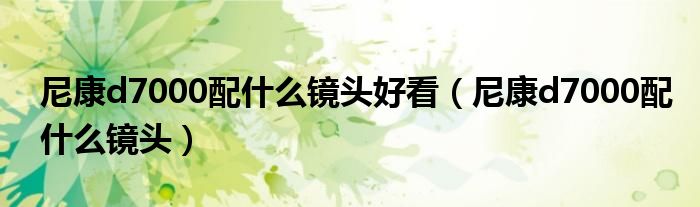 尼康d7000配什么鏡頭好看（尼康d7000配什么鏡頭）