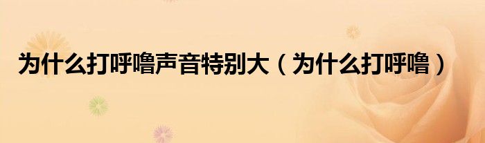 為什么打呼嚕聲音特別大（為什么打呼嚕）