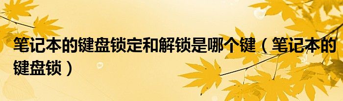 筆記本的鍵盤鎖定和解鎖是哪個鍵（筆記本的鍵盤鎖）