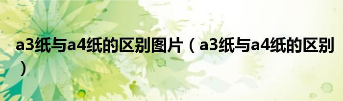 a3紙與a4紙的區(qū)別圖片（a3紙與a4紙的區(qū)別）