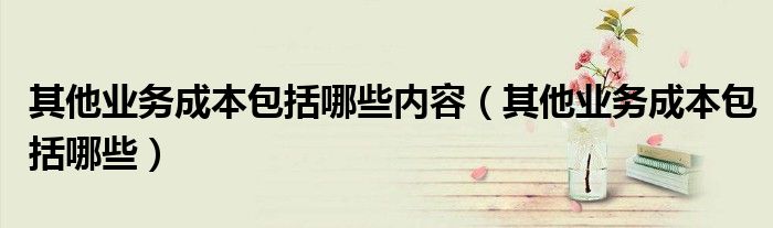 其他業(yè)務(wù)成本包括哪些內(nèi)容（其他業(yè)務(wù)成本包括哪些）