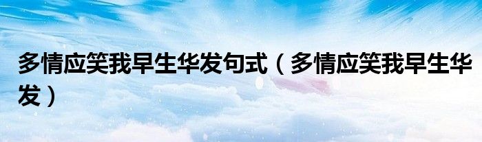 多情應(yīng)笑我早生華發(fā)句式（多情應(yīng)笑我早生華發(fā)）