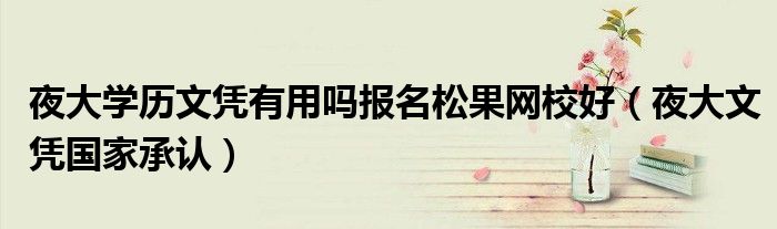 夜大學歷文憑有用嗎報名松果網校好（夜大文憑國家承認）