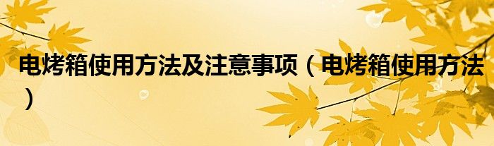 電烤箱使用方法及注意事項(xiàng)（電烤箱使用方法）