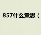 857什么意思（說一說857什么意思的簡(jiǎn)介）
