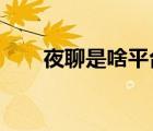 夜聊是啥平臺（夜聊3159多人視頻）