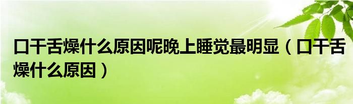 口干舌燥什么原因呢晚上睡覺最明顯（口干舌燥什么原因）