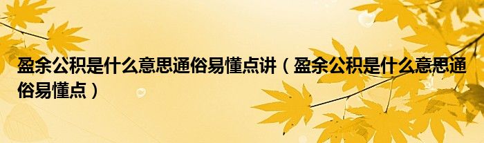 盈余公積是什么意思通俗易懂點講（盈余公積是什么意思通俗易懂點）