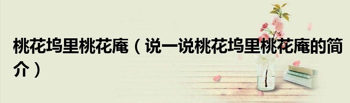 桃花塢里桃花庵（說一說桃花塢里桃花庵的簡(jiǎn)介）