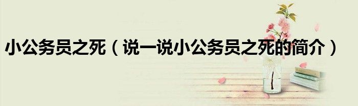 小公務(wù)員之死（說一說小公務(wù)員之死的簡介）