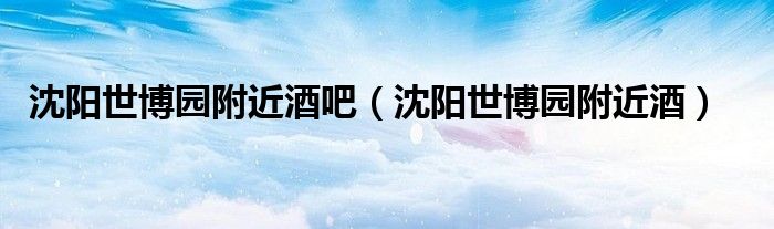 沈陽(yáng)世博園附近酒吧（沈陽(yáng)世博園附近酒）