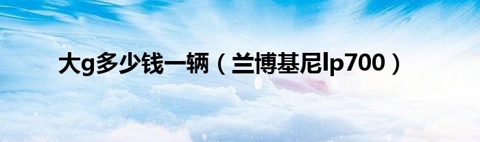 大g多少錢(qián)一輛（蘭博基尼lp700）