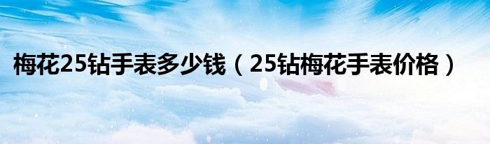 梅花25鉆手表多少錢（25鉆梅花手表價(jià)格）