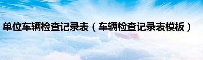 單位車輛檢查記錄表（車輛檢查記錄表模板）