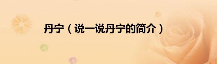 丹寧（說一說丹寧的簡(jiǎn)介）