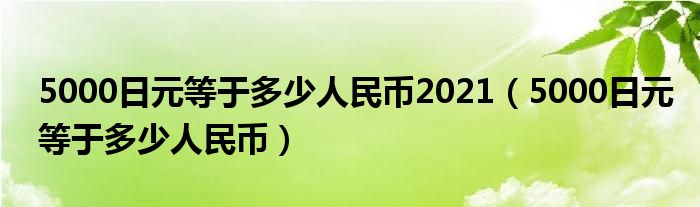5000日元等于多少人民幣2021（5000日元等于多少人民幣）