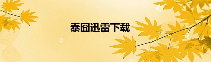 泰囧迅雷下載