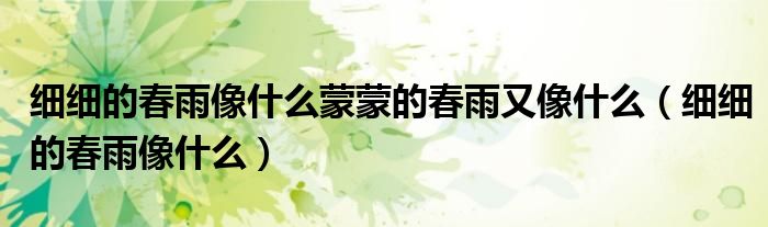 細(xì)細(xì)的春雨像什么蒙蒙的春雨又像什么（細(xì)細(xì)的春雨像什么）