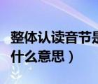 整體認(rèn)讀音節(jié)是什么意思啊（整體認(rèn)讀音節(jié)是什么意思）