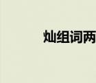 燦組詞兩個字（參組詞兩個字）