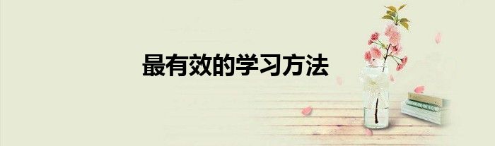 最有效的學習方法