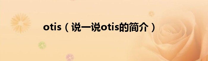 otis（說一說otis的簡介）