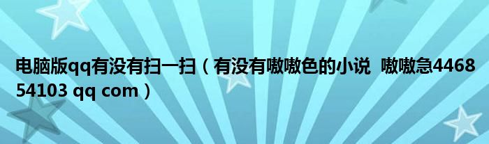 電腦版qq有沒有掃一掃（有沒有嗷嗷色的小說  嗷嗷急446854103 qq com）