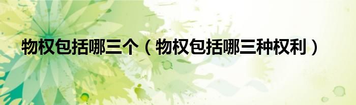 物權(quán)包括哪三個（物權(quán)包括哪三種權(quán)利）