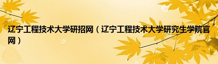 遼寧工程技術(shù)大學(xué)研招網(wǎng)（遼寧工程技術(shù)大學(xué)研究生學(xué)院官網(wǎng)）
